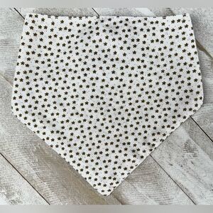 White and brown flower bandana size small